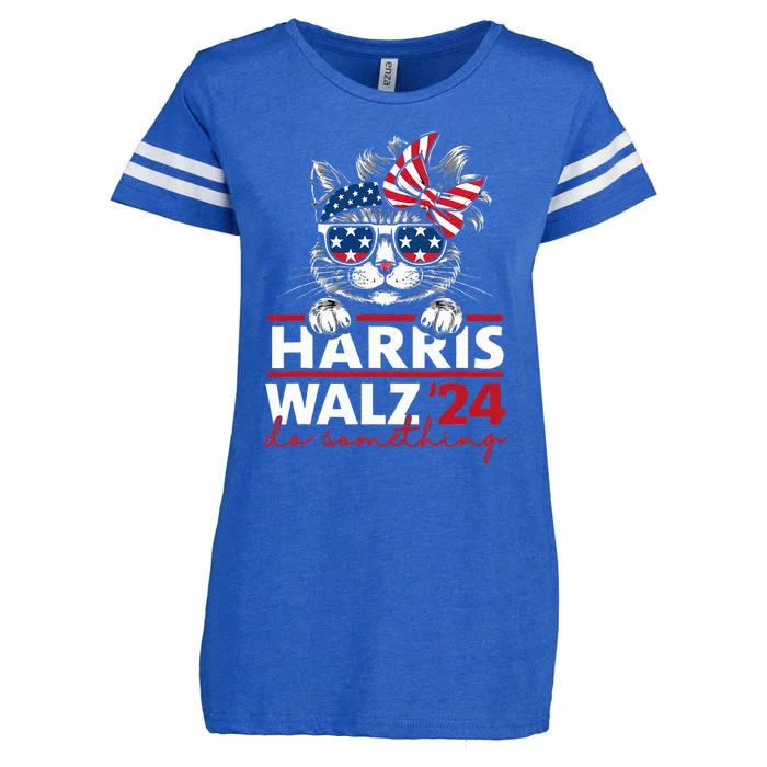 Do Something Kamala Harris Walz 2024 President Cat Ladies Enza Ladies Jersey Football T-Shirt