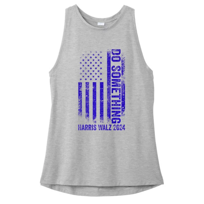 Do Something Kamala Harris Waltz 2024 Blue Usa Flag Premium Ladies Tri-Blend Wicking Tank