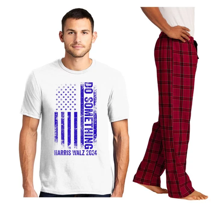 Do Something Kamala Harris Waltz 2024 Blue Usa Flag Premium Pajama Set