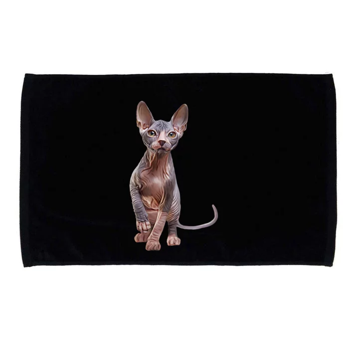 Drawing Sphynx Kitten Microfiber Hand Towel