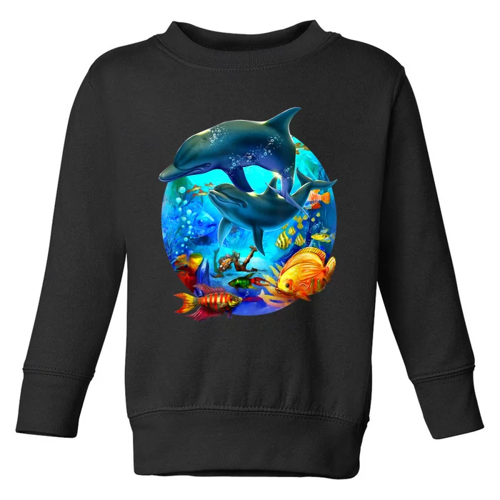 Dolphin Sea Life Save The Ocean Marine Biology Aquarium Toddler Sweatshirt