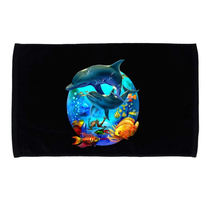 Dolphin Sea Life Save The Ocean Marine Biology Aquarium Microfiber Hand Towel