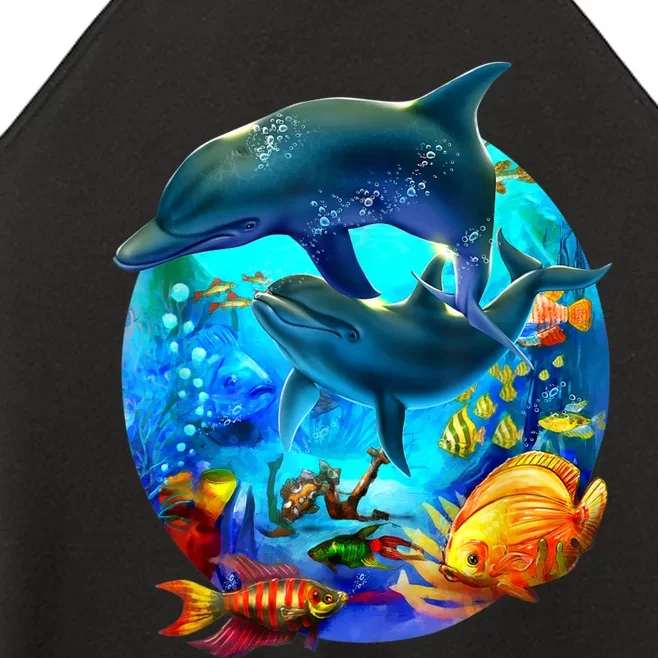 Dolphin Sea Life Save The Ocean Marine Biology Aquarium Women’s Perfect Tri Rocker Tank