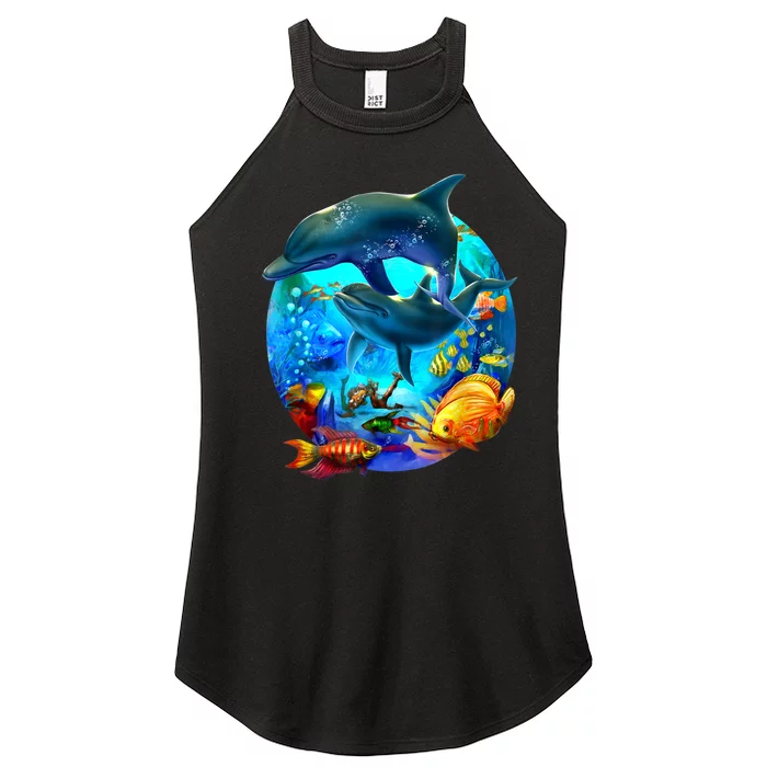 Dolphin Sea Life Save The Ocean Marine Biology Aquarium Women’s Perfect Tri Rocker Tank