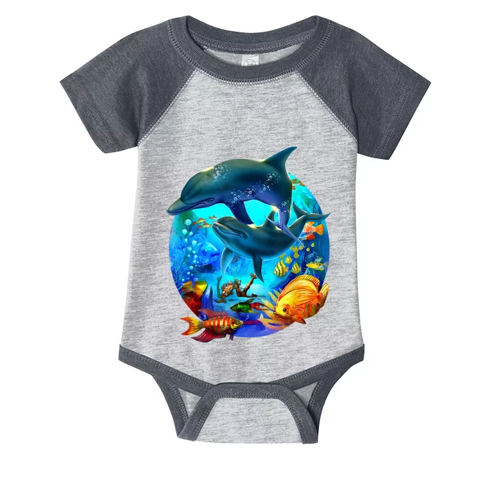 Dolphin Sea Life Save The Ocean Marine Biology Aquarium Infant Baby Jersey Bodysuit