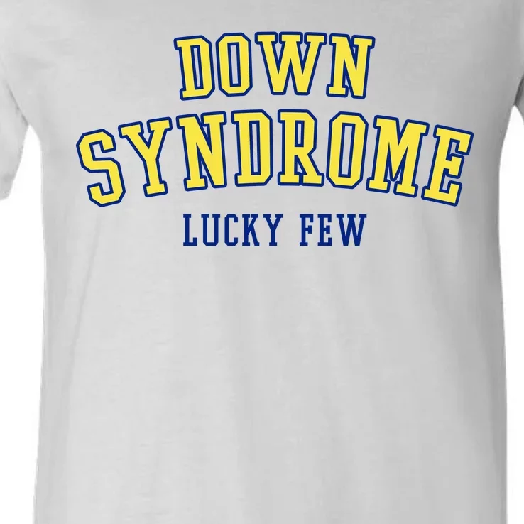 Down Syndrome Lucky Few V-Neck T-Shirt