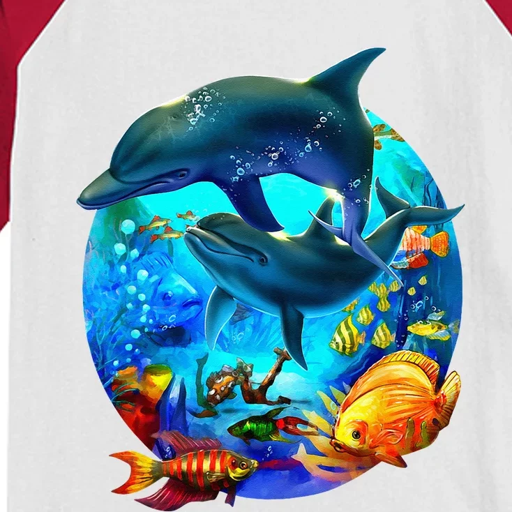 Dolphin Sea Life Save The Ocean Marine Biology Aquarium Kids Colorblock Raglan Jersey