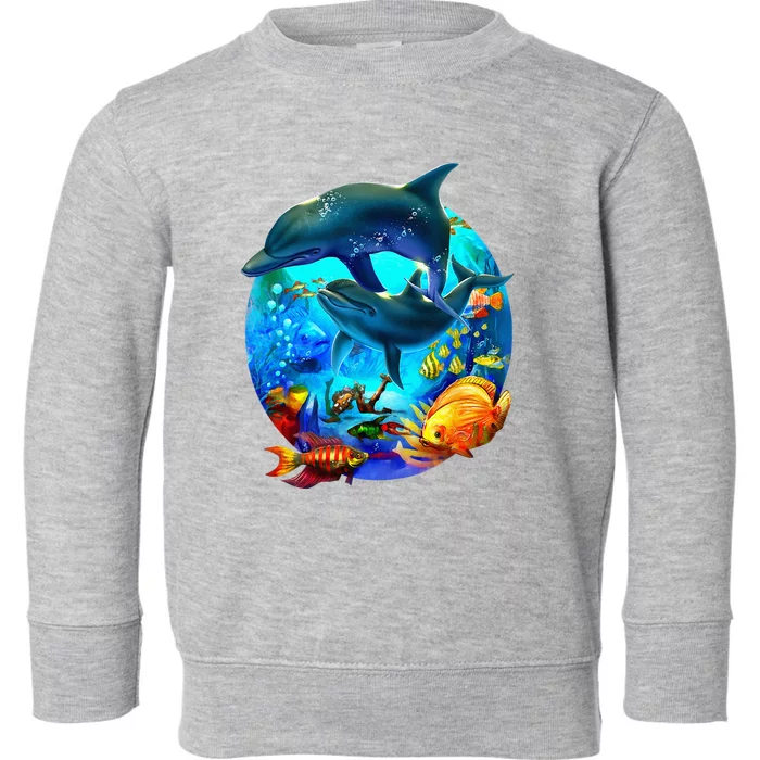 Dolphin Sea Life Save The Ocean Marine Biology Aquarium Toddler Sweatshirt