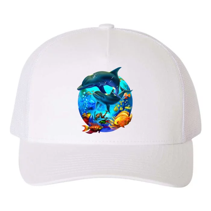 Dolphin Sea Life Save The Ocean Marine Biology Aquarium Yupoong Adult 5-Panel Trucker Hat