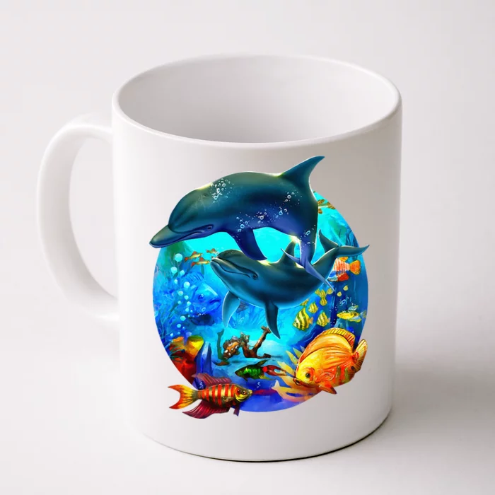 Dolphin Sea Life Save The Ocean Marine Biology Aquarium Front & Back Coffee Mug