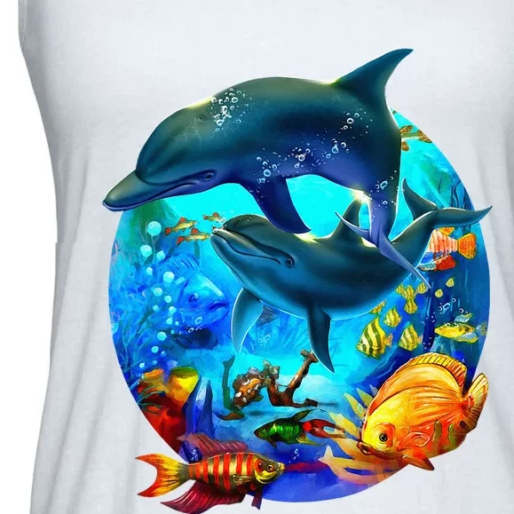 Dolphin Sea Life Save The Ocean Marine Biology Aquarium Ladies Essential Flowy Tank