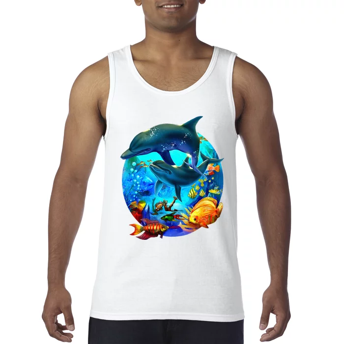 Dolphin Sea Life Save The Ocean Marine Biology Aquarium Tank Top