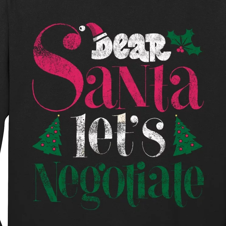 Dear Santa LetS Negotiate Pajama Costume Family Matching Long Sleeve Shirt