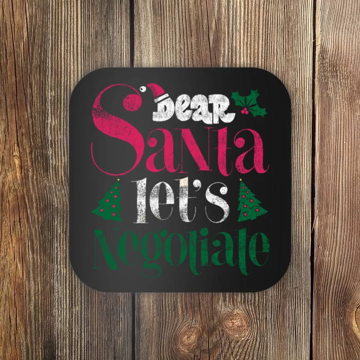 Dear Santa LetS Negotiate Pajama Costume Family Matching Coaster