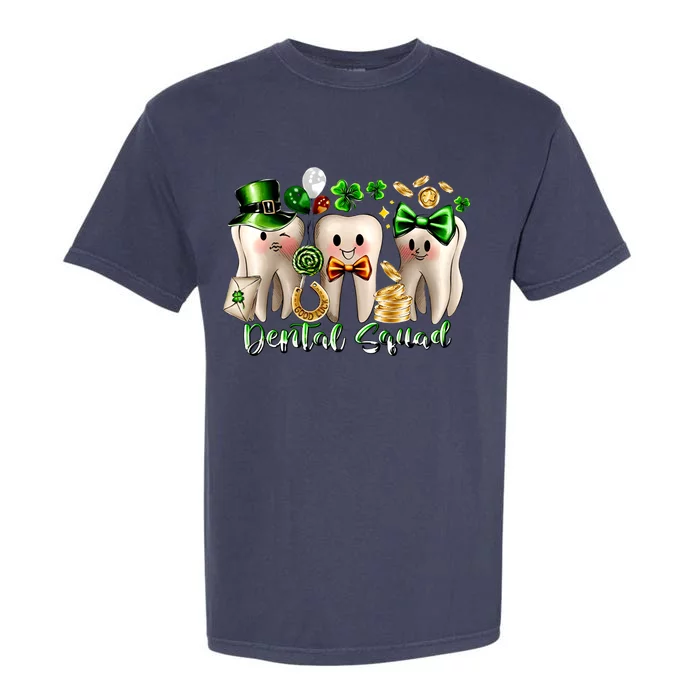 Dental Squad Luckiest Dentist Patrick's Day Shamrock Dentist Gift Garment-Dyed Heavyweight T-Shirt