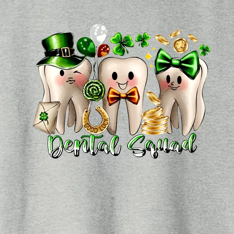 Dental Squad Luckiest Dentist Patrick's Day Shamrock Dentist Gift Women's Crop Top Tee