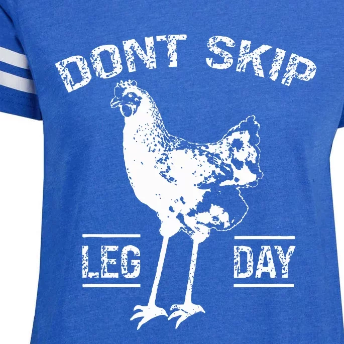 Dont Skip Leg Day Chicken Gym Workout Fitness Enza Ladies Jersey Football T-Shirt