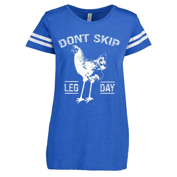 Dont Skip Leg Day Chicken Gym Workout Fitness Enza Ladies Jersey Football T-Shirt