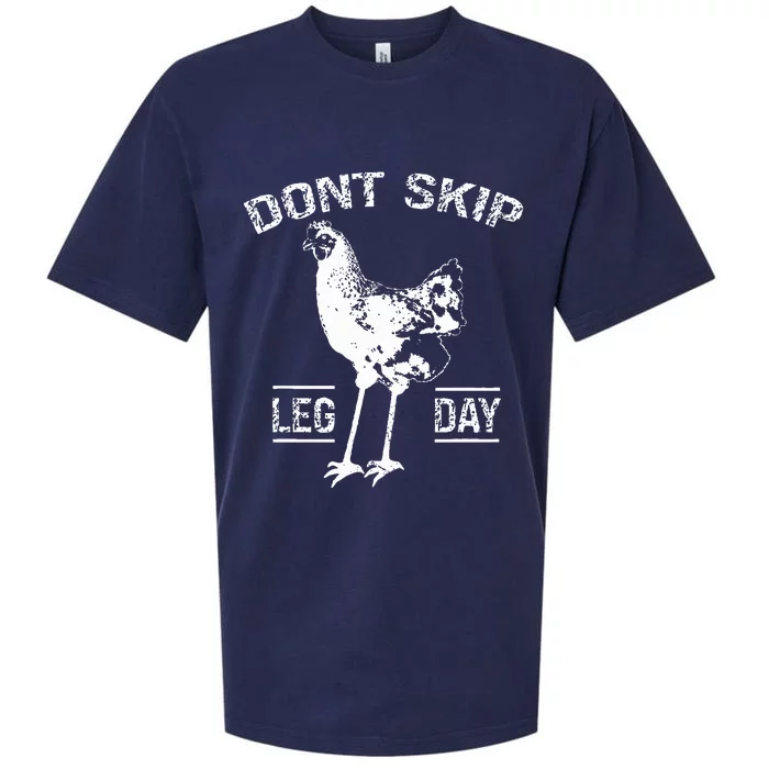 Dont Skip Leg Day Chicken Gym Workout Fitness Sueded Cloud Jersey T-Shirt