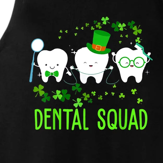 Dental Squad Lucky Shamrock Dental Hygienist St Patrick Day Gift Ladies Tri-Blend Wicking Tank