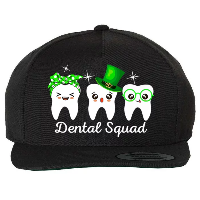 Dental Squad Lucky Shamrock Dental Hygienist St Patricks Day Great Gift Wool Snapback Cap