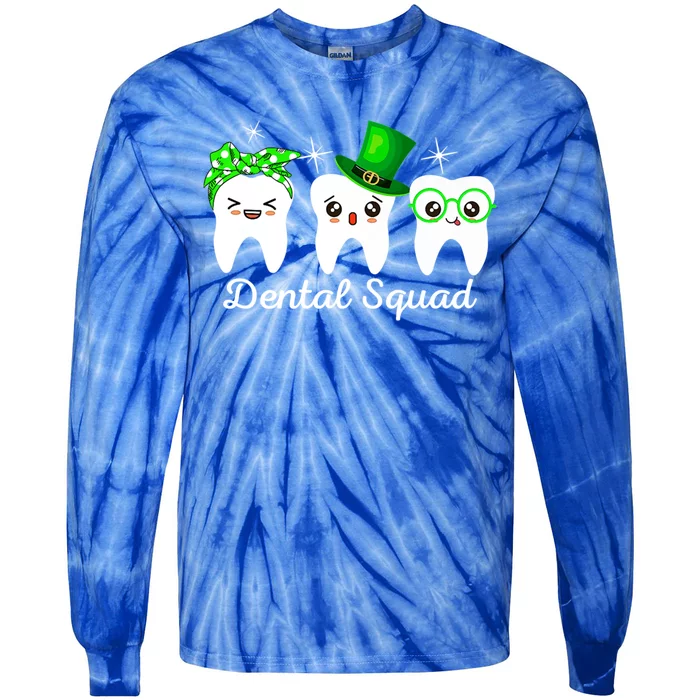 Dental Squad Lucky Shamrock Dental Hygienist St Patricks Day Great Gift Tie-Dye Long Sleeve Shirt