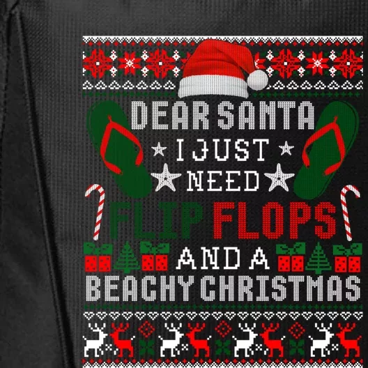 Dear Santa Letter Christmas Flip Flops Beach Fun Ugly Xmas Gift City Backpack