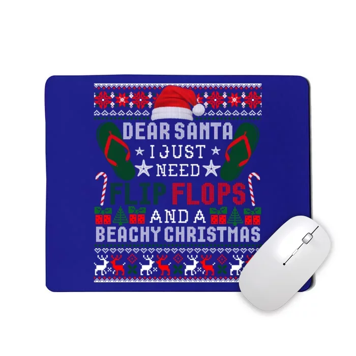 Dear Santa Letter Christmas Flip Flops Beach Fun Ugly Xmas Gift Mousepad