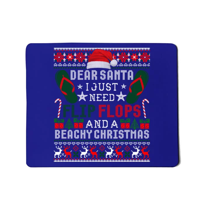 Dear Santa Letter Christmas Flip Flops Beach Fun Ugly Xmas Gift Mousepad