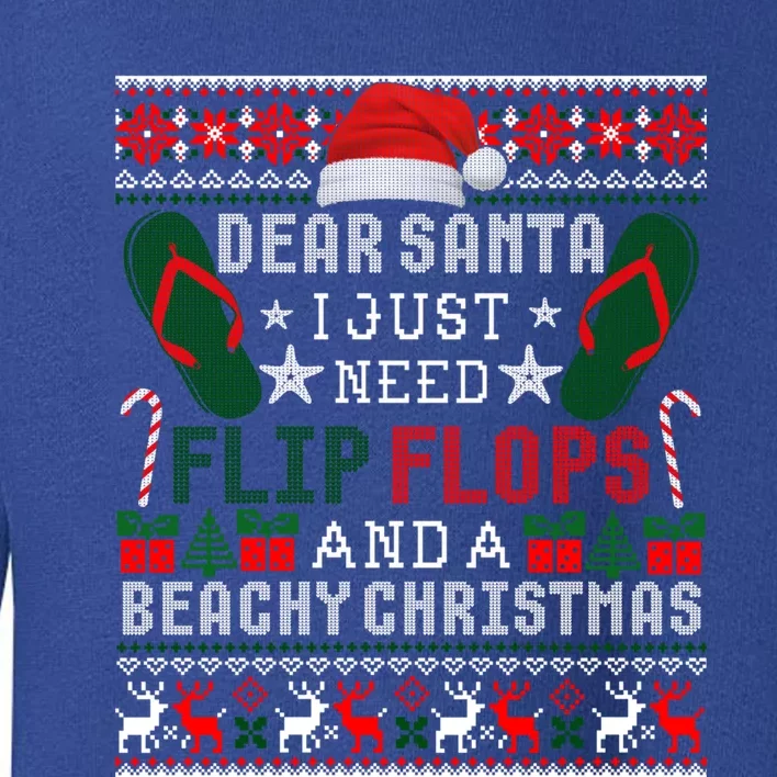 Dear Santa Letter Christmas Flip Flops Beach Fun Ugly Xmas Gift Toddler Sweatshirt