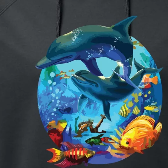 Dolphin Sea Life Save The Ocean Marine Biology Aquarium Performance Fleece Hoodie