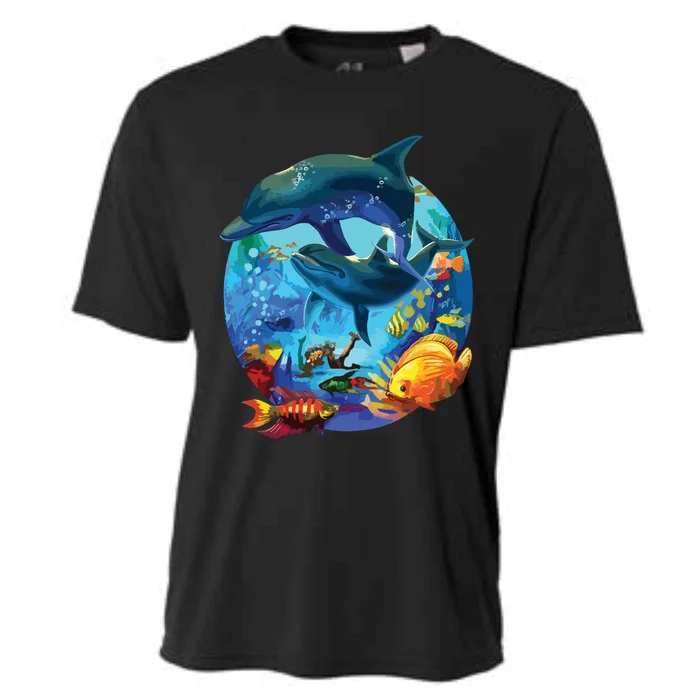 Dolphin Sea Life Save The Ocean Marine Biology Aquarium Cooling Performance Crew T-Shirt