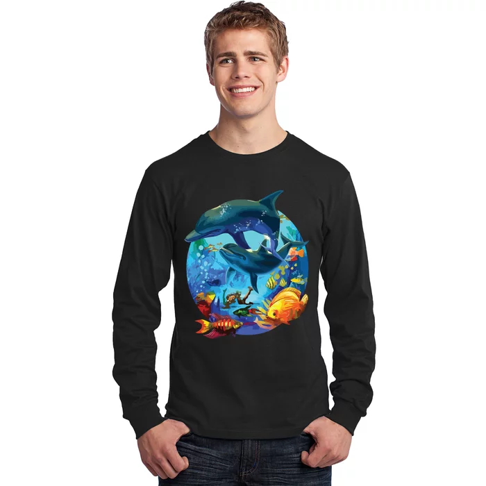 Dolphin Sea Life Save The Ocean Marine Biology Aquarium Long Sleeve Shirt