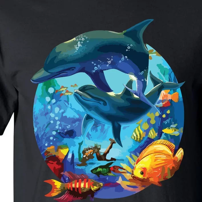 Dolphin Sea Life Save The Ocean Marine Biology Aquarium Tall T-Shirt