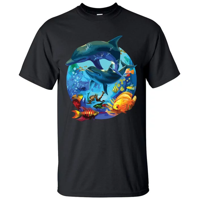 Dolphin Sea Life Save The Ocean Marine Biology Aquarium Tall T-Shirt