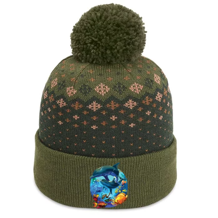 Dolphin Sea Life Save The Ocean Marine Biology Aquarium The Baniff Cuffed Pom Beanie