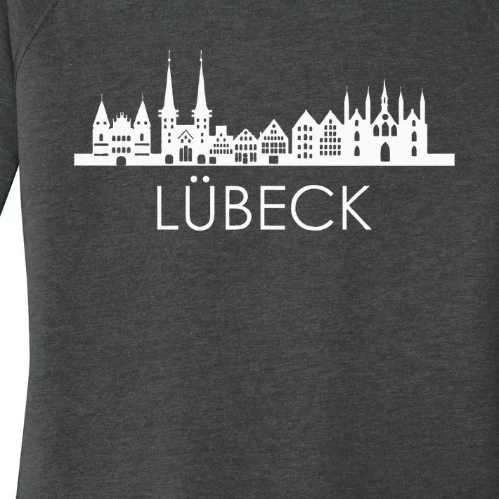 Die Stadt LüBeck Skyline Silhouette Germany LüBeck Women's Perfect Tri Tunic Long Sleeve Shirt