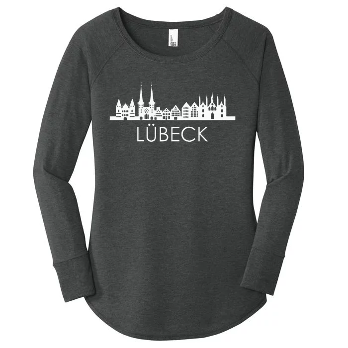 Die Stadt LüBeck Skyline Silhouette Germany LüBeck Women's Perfect Tri Tunic Long Sleeve Shirt