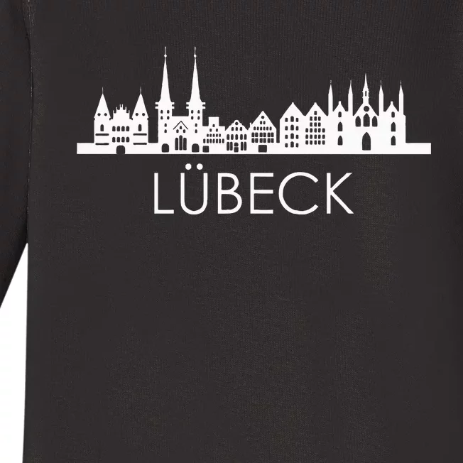 Die Stadt LüBeck Skyline Silhouette Germany LüBeck Baby Long Sleeve Bodysuit