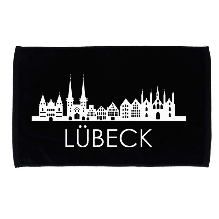 Die Stadt LüBeck Skyline Silhouette Germany LüBeck Microfiber Hand Towel