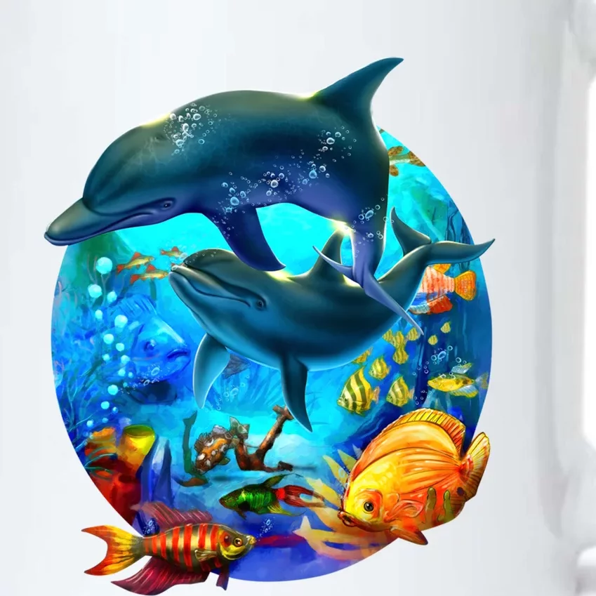 Dolphin Sea Life Save The Ocean Marine Biology Aquarium Gift Black Color Changing Mug