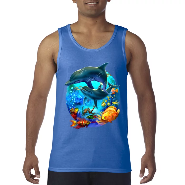 Dolphin Sea Life Save The Ocean Marine Biology Aquarium Gift Tank Top