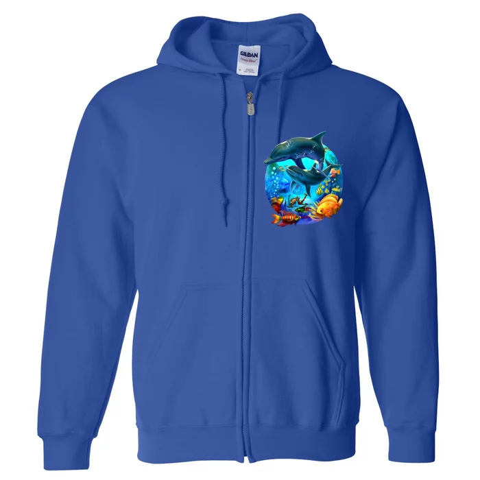 Dolphin Sea Life Save The Ocean Marine Biology Aquarium Gift Full Zip Hoodie