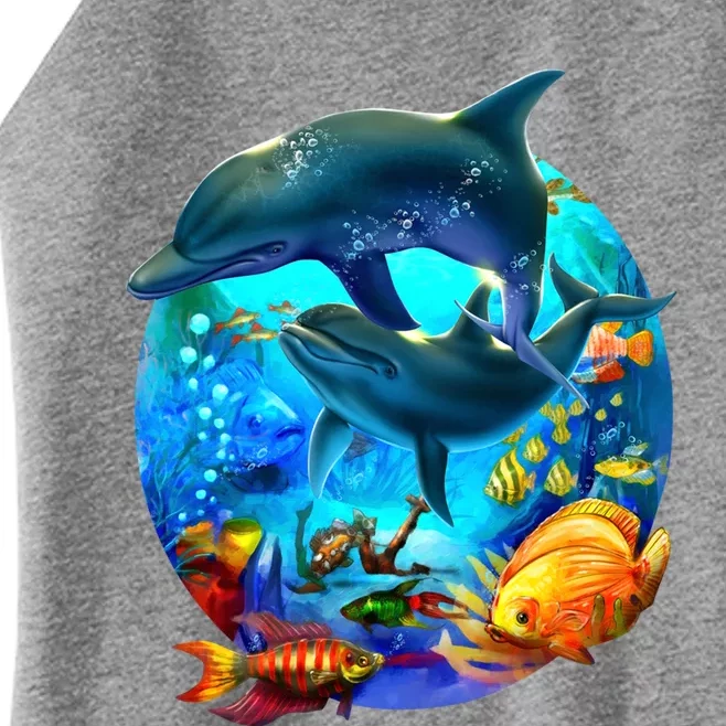 Dolphin Sea Life Save The Ocean Marine Biology Aquarium Gift Women’s Perfect Tri Rocker Tank