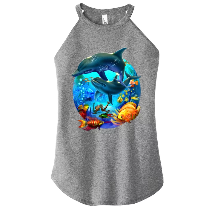 Dolphin Sea Life Save The Ocean Marine Biology Aquarium Gift Women’s Perfect Tri Rocker Tank