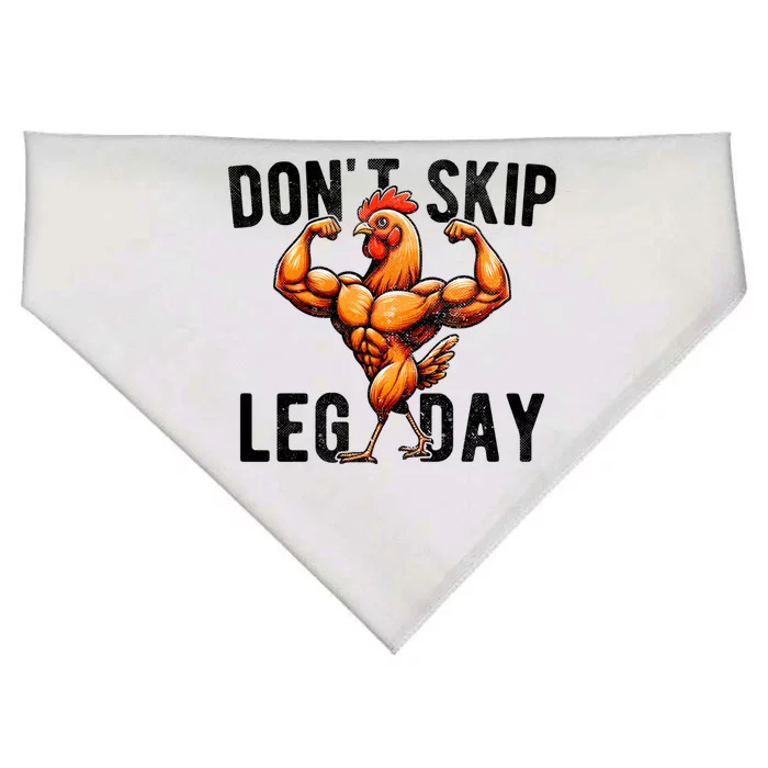 DonT Skip Leg Day Chicken Legs Gym Muscles Workout Vintage Gift USA-Made Doggie Bandana