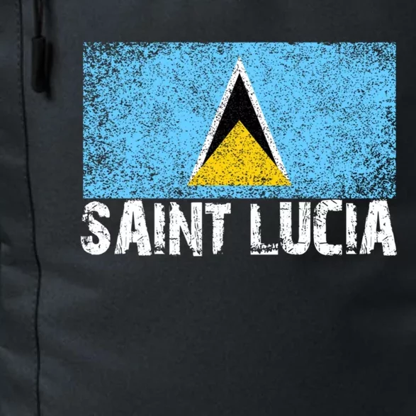 Distressed Saint Lucia Flag Gift Or Daily Commute Backpack