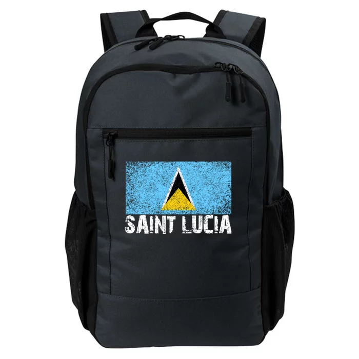 Distressed Saint Lucia Flag Gift Or Daily Commute Backpack