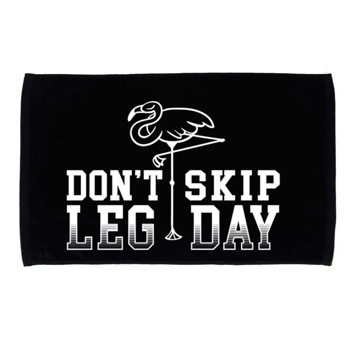 Don't Skip Leg Day Pink Flamingo Bird Fitness Workout Gift Microfiber Hand Towel