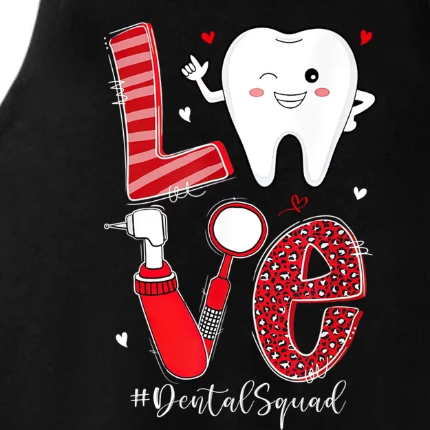 Dental Squad Leopard Tooth Love Dentist Hygienist Valentines Gift Ladies Tri-Blend Wicking Tank